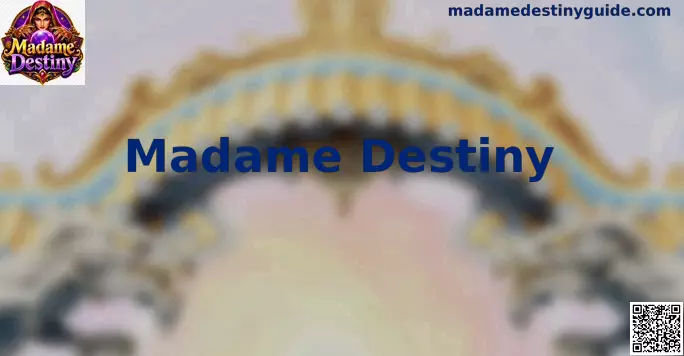 Interfaz del juego de tragamonedas Madame Destiny que muestra la estética de la vidente y símbolos místicos
